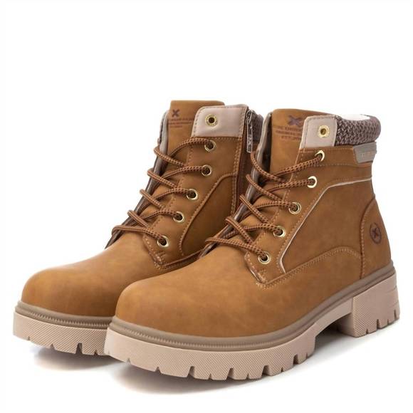 NEW XTI women's combat booties in camel - Picture 3 of 5